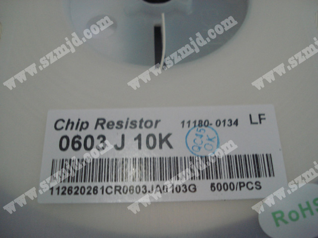 芯片电阻 chip resistor 0603 J 10K